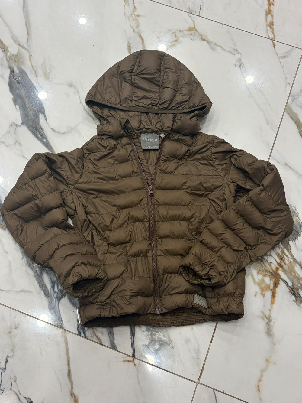 MarMar Brown Hooded Puffer Jacket for Kids